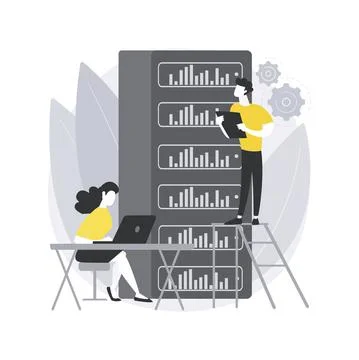Big data storage abstract concept vector illustration. Illustrazione stock