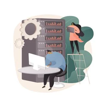 Big data storage abstract concept vector illustration. Stock Illustration