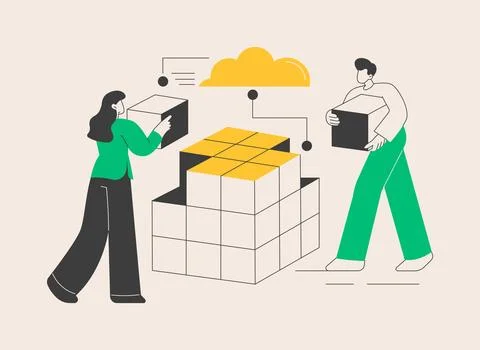 Big data storage abstract concept vector illustration. Stock Illustration