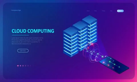 Big data storage and cloud computing technology, machine learning, artificial Stock Illustration