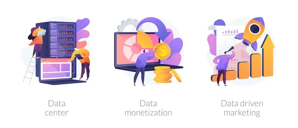 Big data storage and use vector concept metaphors Stock Illustration