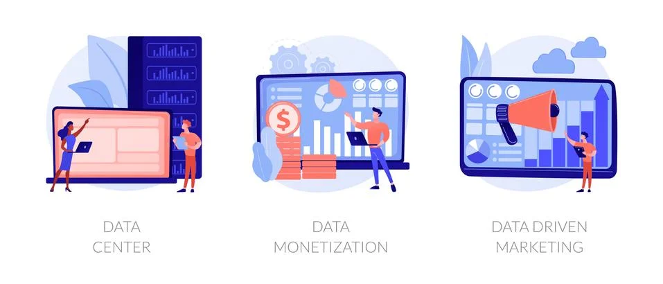 Big data storage and use vector concept metaphors Stock Illustration