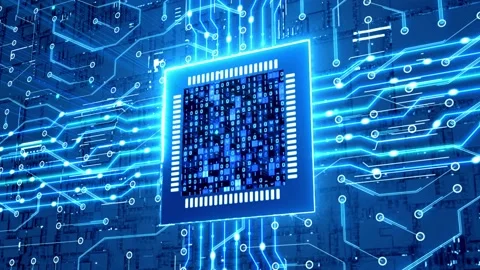 Big data storage chip circuit board Stock Footage 229997728