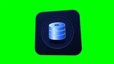 Big Data Storage Database Cylinder Levitation Motion on Green Screen. Stock Footage 346365867