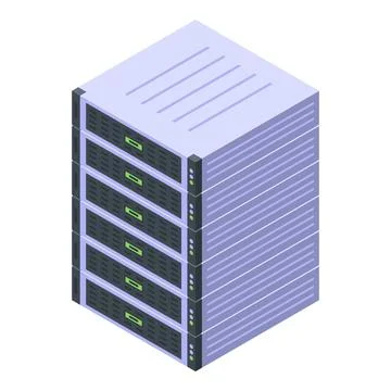 Big data storage icon, isometric style Stock Illustration