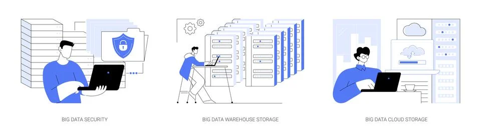 Big Data storage isolated cartoon vector illustrations se Stock Illustration