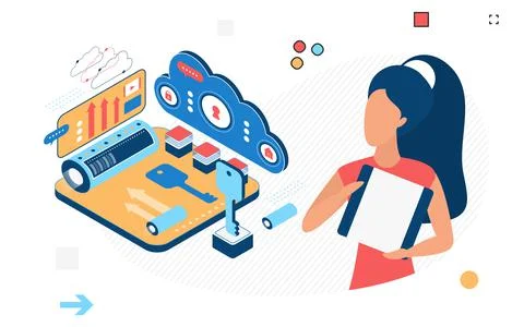 Big data storage platform processing input information Stock Illustration