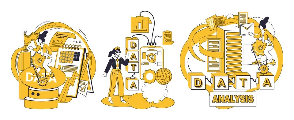Big data. Storage, silent vault, safeguards treasures knowledge in kingdom .. Stockillustratie