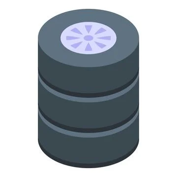 Big data storage system being represented by a tire and disk drive Ilustración de archivo