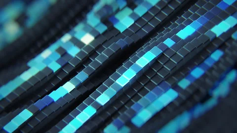 Big data storage technology 3D render seamless loop animation Stock Footage 320875689