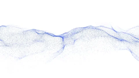 Big data stream. Abstract wave with moving dots. Flow of particles. Stockbeeldmateriaal 152883499