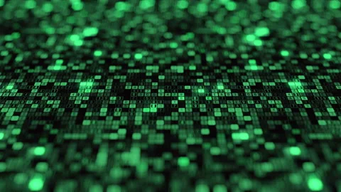 Big data stream blockchain neural networks technological visualization machine Stock Footage