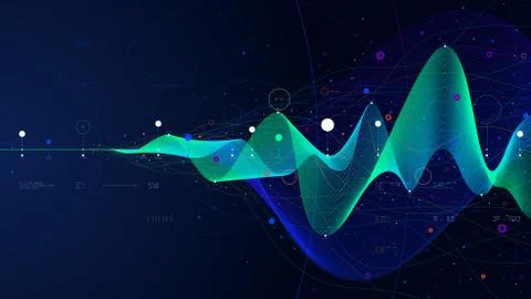 Big data stream futuristic infographic business analytics presentation, vecto Illustrazione stock
