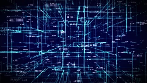 Big data stream grid Stock Footage 145041995