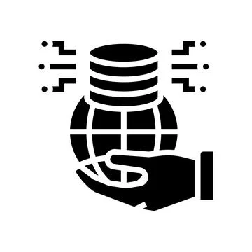 Big data for sustainable development social problem glyph icon vector Stock Illustration