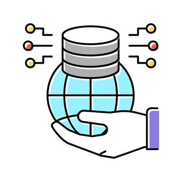 Big data for sustainable development social problem color icon vector Stock Illustration