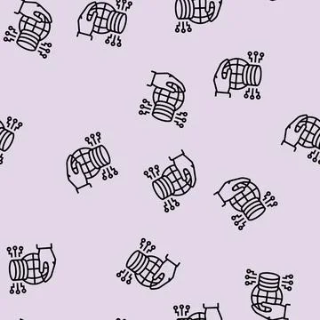Big data for sustainable development social problem line seamless pattern Stock Illustration