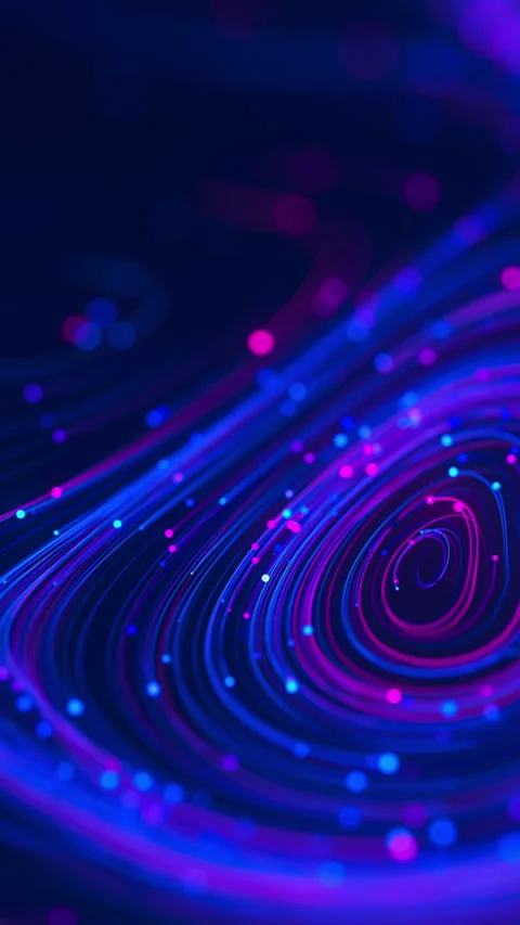 Big data swirl patterns in futuristic cyberspace. Whirl flow of data in quantum Stock Footage 347318240