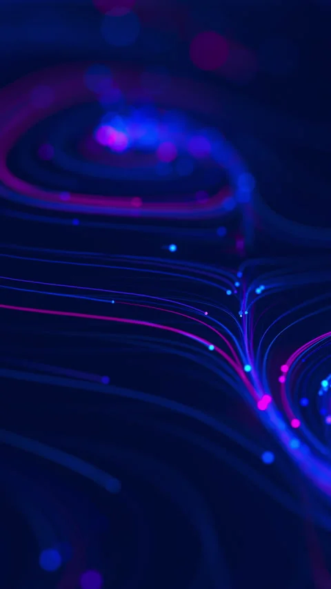 Big data swirl patterns in futuristic cyberspace. Whirl flow of data in quantum Stock Footage 348283021