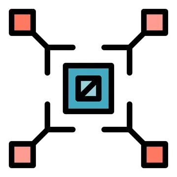 Big data system icon vector flat Stock Illustration