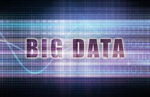 Big data on a tech business chart art 库存插图