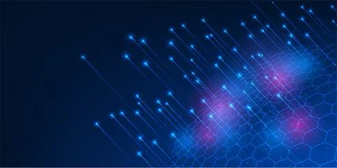 Big Data Technology Abstract Background. Lines rising from hexagonal geomet.. 스톡 일러스트