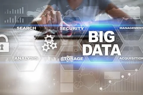 Big data technology and internet concept Stock Photos