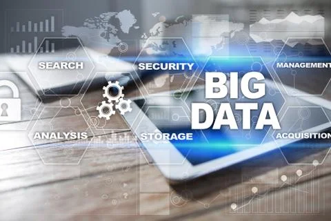 Big data technology and internet concept on the virtual screen Stock-Fotos