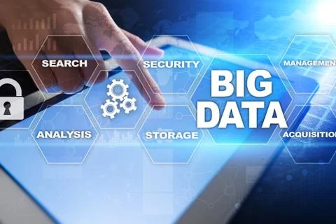 Big data technology and internet concept on the virtual screen. Stockfoto's