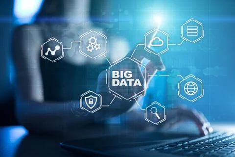 Big data technology and internet concept on the virtual screen. Stock-Fotos