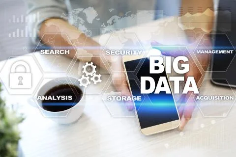 Big data technology and internet concept on the virtual screen. Stockfoto's
