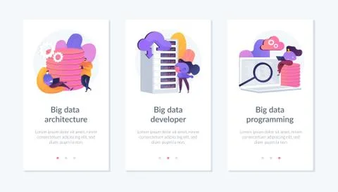 Big data technology app interface template. イラスト素材