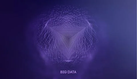 Big data technology background. Binary code algorithms deep learning. Virtual Stock Illustration