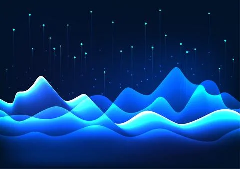 Big data technology background, the lines are overlapping waves with many l.. Stockillustratie