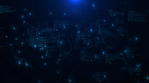 Big data technology background. Motion digital data flow. big data. Artificial Stock Footage 293007237