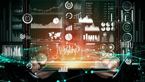 Big Data Technology for Business Finance conceptual. Stock Footage 162258342