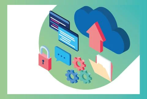 Big data technology with cloud computing 스톡 일러스트