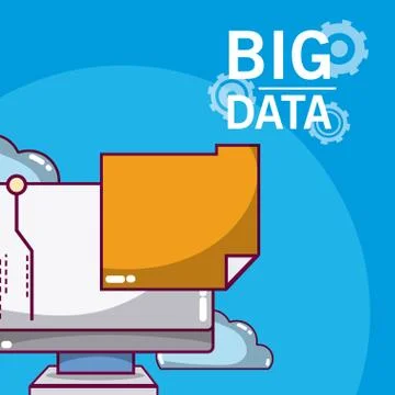 Big data technology concept Stockillustratie