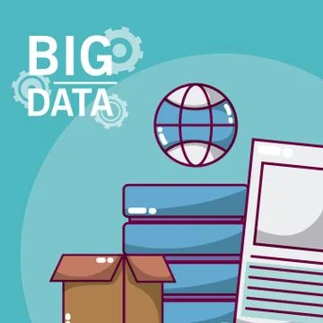 Big data technology concept Stock Illustration