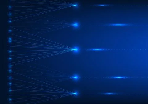 Big data technology The diverging and connecting lines represent the collec.. Stock Illustration