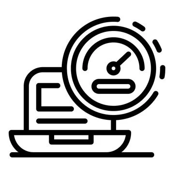 Big data technology icon, outline style Stock Illustration
