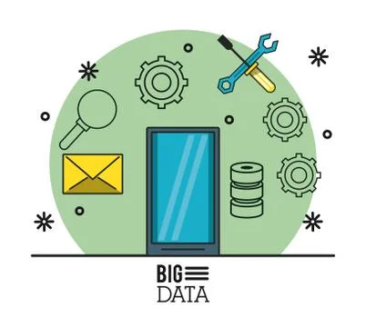 Big data technology 스톡 일러스트