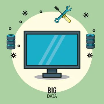 Big data technology 스톡 일러스트