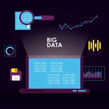 Big data technology Stock Illustration