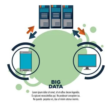 Big data technology infographic Stockillustratie