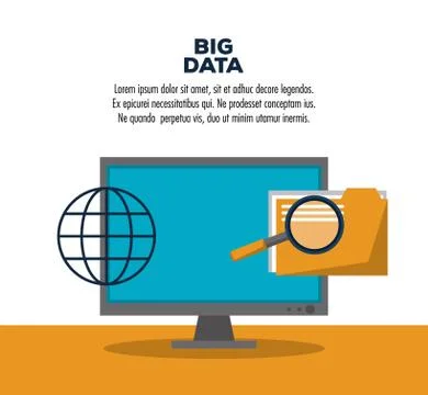 Big data technology infographic Illustrazione stock