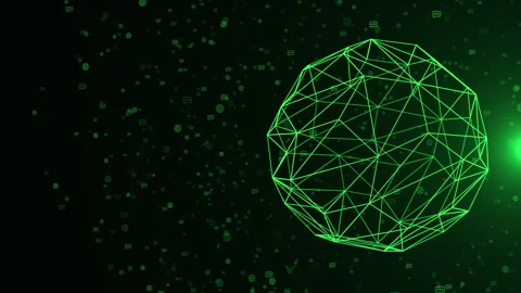 Big Data Technology Matrix Flow Block Chain Server Digital Cyberspace Particle Stock Footage 347358879