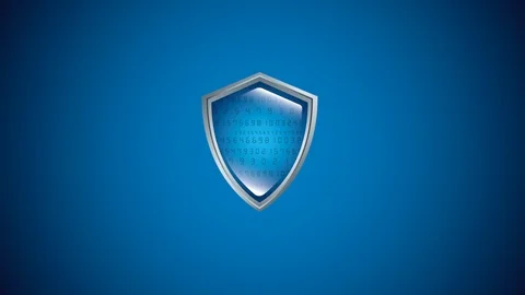 Big data technology with shield and cloud Stock Footage 115192666