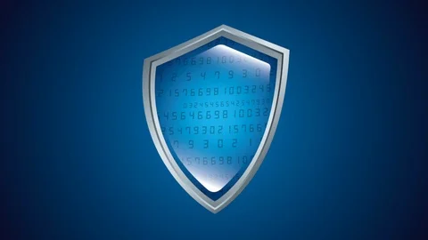Big data technology with shield and wifi Stock Footage 115200000
