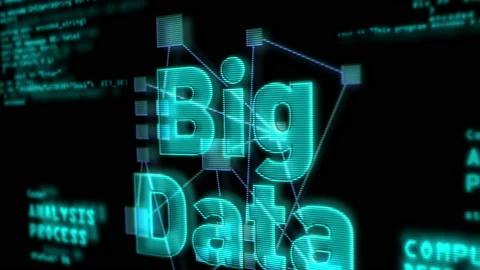 Big data technology symbol on datacenter server Video stock 142525698